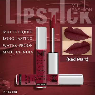 MI Fashion Made in India Lipstick Combo Offers 100% Veg Long Lasting - Red Liquid Matte Lipstick, Matelic Nude Creamy Matte Lipstick-thumb5