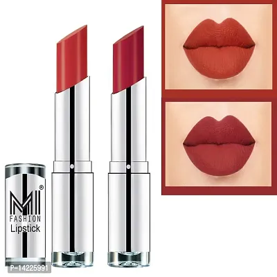 MI FASHION 100% Veg and Vitamin e Enriched Long Stay Soft Matte Addiction Lipstick (Orange Twist, Mauve It, 7 g)