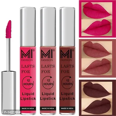 MI Fashion Lipsticks Set Liquid Matte Pink Matte Lipstick, Lipsticks Nude Shade, Coffee Lipstick Matte Set of 3 Pcs