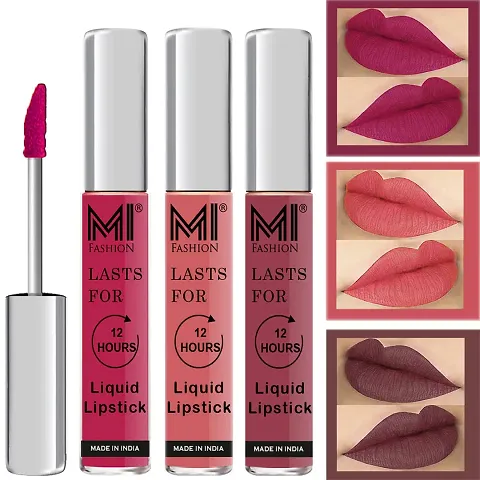 MI Fashion Mat Lipstick Combo Offers Liquid Lipstick, Set Of 3 Pcs