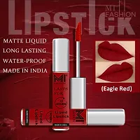 MI Fashion Lipsticks Matte Liquid Matte Lipsticks Red Color, Violet Lipsticks, Lipsticks Nude Shade Set of 3 Pcs-thumb2