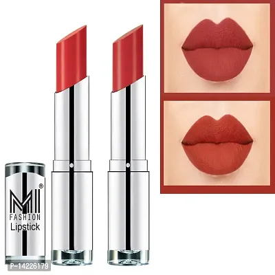 MI FASHION 100% Veg and Vitamin e Enriched Long Stay Soft Matte Addiction Lipstick (Orange Twist, Coral Shine, 7 g)-thumb0