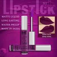 MI Fashion Made in India Lipstick Combo Offers 100% Veg Long Lasting - Deep Violet Liquid Matte Lipstick, Dark Magenta Creamy Matte Lipstick-thumb4