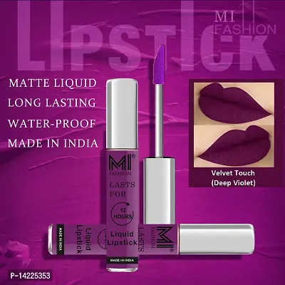 MI Fashion Made in India Lipstick Combo Offers 100% Veg Long Lasting - Deep Violet Liquid Matte Lipstick, Dark Magenta Creamy Matte Lipstick-thumb5