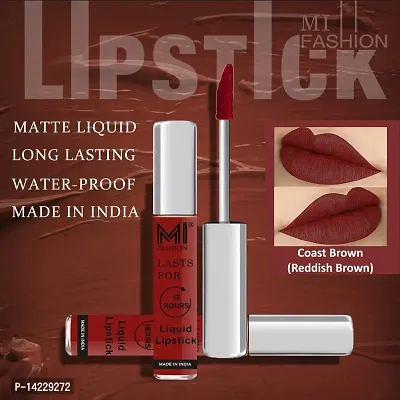 MI Fashion Made in India Lipstick Combo Offers 100% Veg Long Lasting - Brown Liquid Matte Lipstick, Orange Crush Creamy Matte Lipstick-thumb5