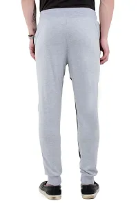 Men's Grey Polycotton Self Pattern Regular Fit Joggers-thumb3