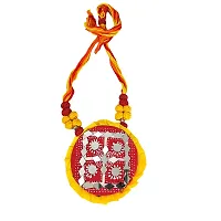 Soundarya Boutique Handmade handpainted mirror finish ethnic jewellery set Red, gift for her, eco-friendly jewellery set-thumb1