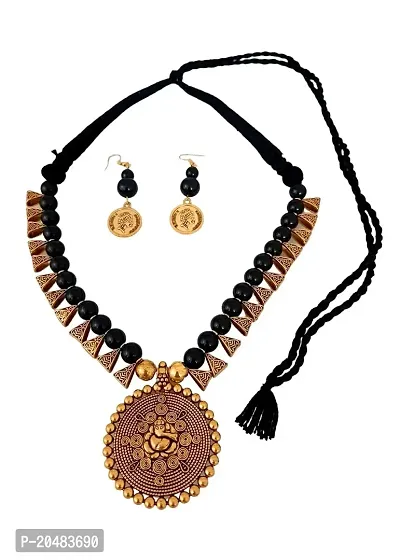 Black Ganesh designer necklace set-thumb0