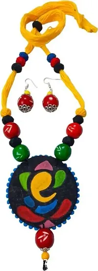 Soundarya boutique Fabric, Jute Jewel Set (Multicolor, Black)