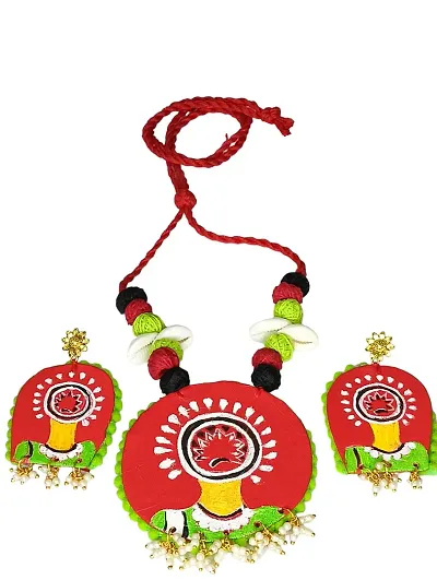 Soundarya Boutique Handmade and handpainted ethnic jewellery set with moti