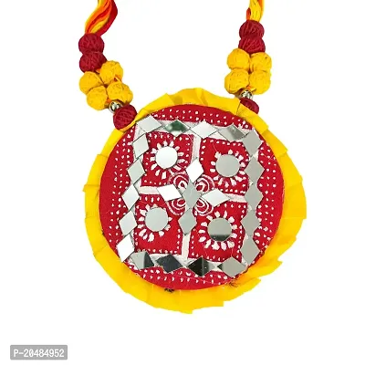 Soundarya Boutique Handmade handpainted mirror finish ethnic jewellery set Red, gift for her, eco-friendly jewellery set-thumb3