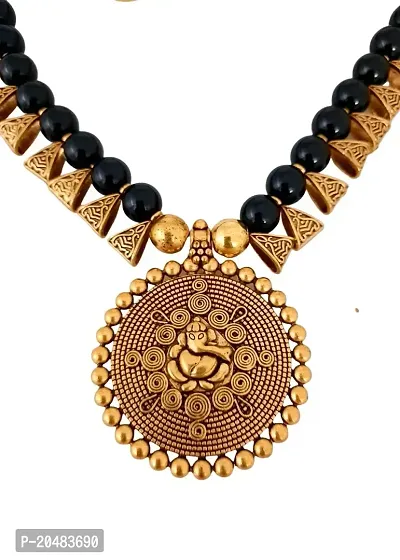 Black Ganesh designer necklace set-thumb2