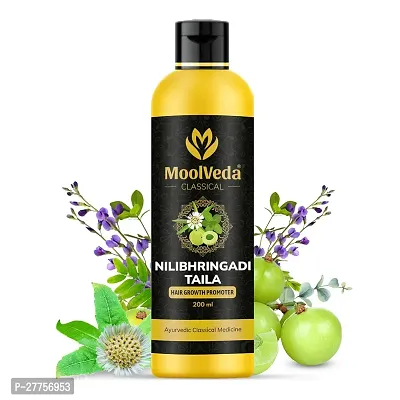 Moolveda Pure and Natural Nilibhringadi Taila Oil for Deeply nourishes the hair  Improves hair growth and Smoother, Shinier Hair, 200ml