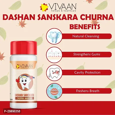 Vivaan Dashan Sanskara Churna | Formulation of Ancient Ayurveda | with actived charcoal of Supari | Tooth powder | 75 Gram | Dant Manjan | Tooth powder-thumb4