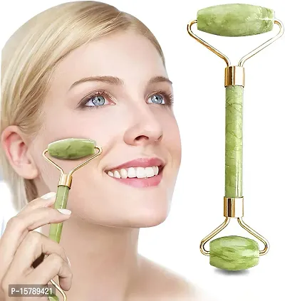 Facial Massager Jade Roller 100% Natural With Box Jade Roller For Face Massage For Face Toning, Firming  For Serum Application, For Men Women | Skin care And Anti-Aging Therapy.( Pair Of 1)
