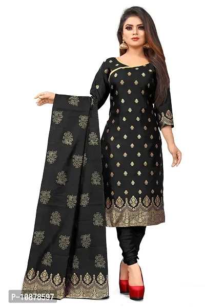 Buy Omkar E Store Suit Salwar / Dress Materials For Ladies / Women - Fabric  Banarasi Silk Material Design (BLACK) Online In India At Discounted Prices