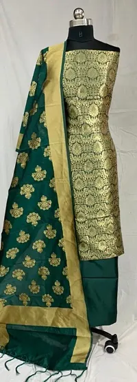 Attractive Banarasi Silk Dress Material with Dupatta