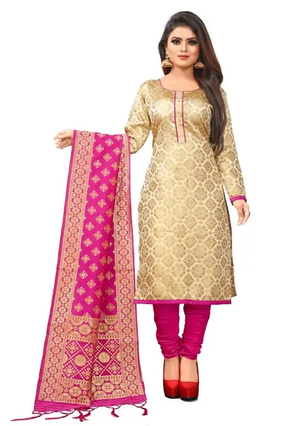 Trendy Women's Jacquard Dress Material with Dupatta