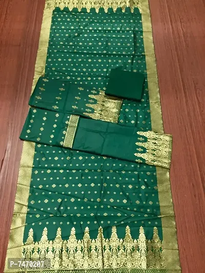 Botanical Woven Design Banarasi Silk Suits  Dress Materials-thumb0