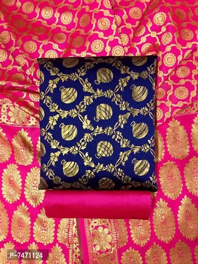 Trendz Banarasi Silk Jacquard Dress Materials For Woman-thumb0