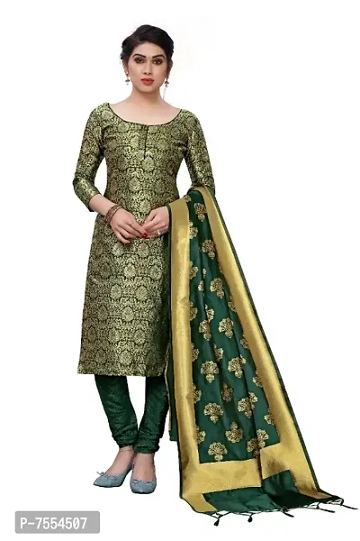 Exclusive Banarasi Silk Dress Material with Dupatta-thumb0