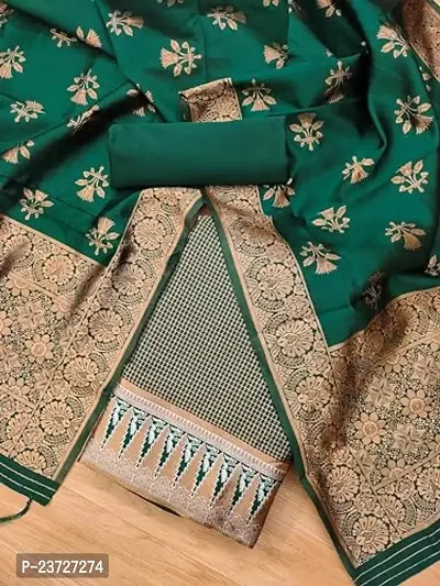 Womens Jacquard Banarasi Silk Woven Salwar Suit (Dress) Material With Dupatta.-thumb0