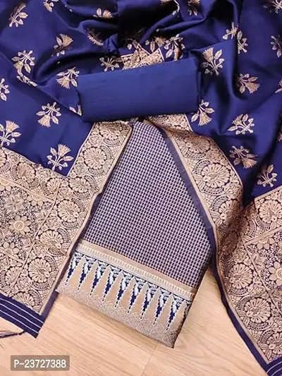 Womens Jacquard Banarasi Silk Woven Salwar Suit (Dress) Material With Dupatta.