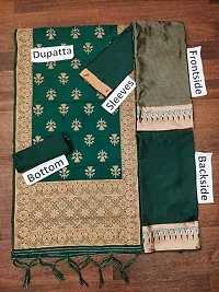 Womens Jacquard Banarasi Silk Woven Salwar Suit (Dress) Material With Dupatta.-thumb2