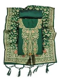 Womens Jacquard Banarasi Silk Woven Salwar Suit (Dress) Material With Dupatta.(Ishika)-thumb2