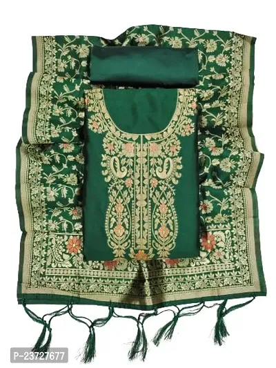 Womens Jacquard Banarasi Silk Woven Salwar Suit (Dress) Material With Dupatta.(Ishika)-thumb3