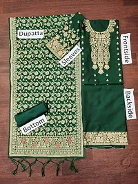 Womens Jacquard Banarasi Silk Woven Salwar Suit (Dress) Material With Dupatta.(Ishika)-thumb1