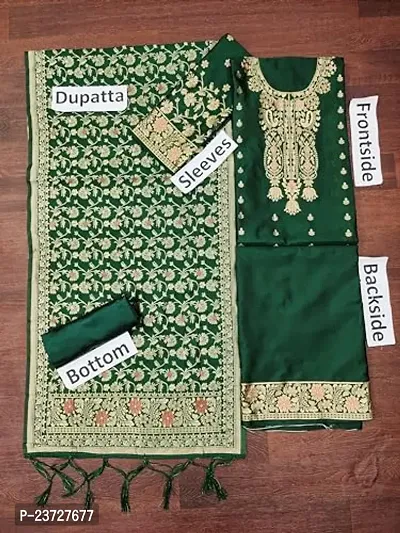 Womens Jacquard Banarasi Silk Woven Salwar Suit (Dress) Material With Dupatta.(Ishika)-thumb2