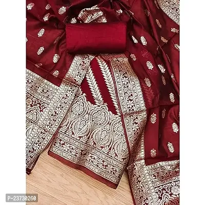 Women's Jacquard Banarasi Silk Woven Salwar Suit (Dress) Material With Dupatta.(Yaksha)-thumb0