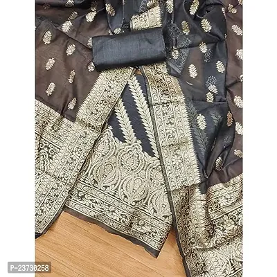 Women's Jacquard Banarasi Silk Woven Salwar Suit (Dress) Material With Dupatta.(Yaksha)-thumb3