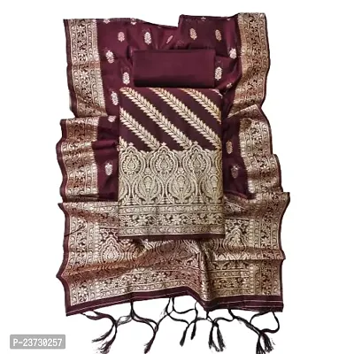 Women's Jacquard Banarasi Silk Woven Salwar Suit (Dress) Material With Dupatta.(Yaksha)-thumb3