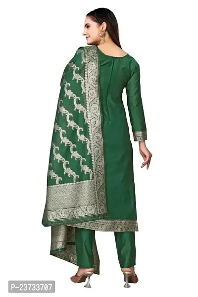 Womens Jacquard Banarasi Silk Woven Salwar Suit (Dress) Material With Dupatta.(varsha))-thumb3