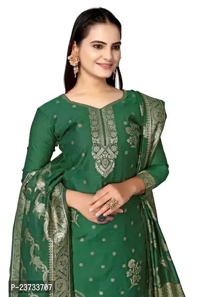 Womens Jacquard Banarasi Silk Woven Salwar Suit (Dress) Material With Dupatta.(varsha))-thumb4