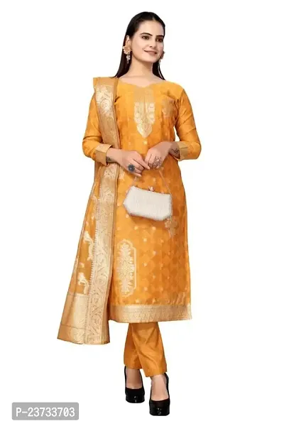 Womens Jacquard Banarasi Silk Woven Salwar Suit (Dress) Material With Dupatta.(varsha))-thumb2