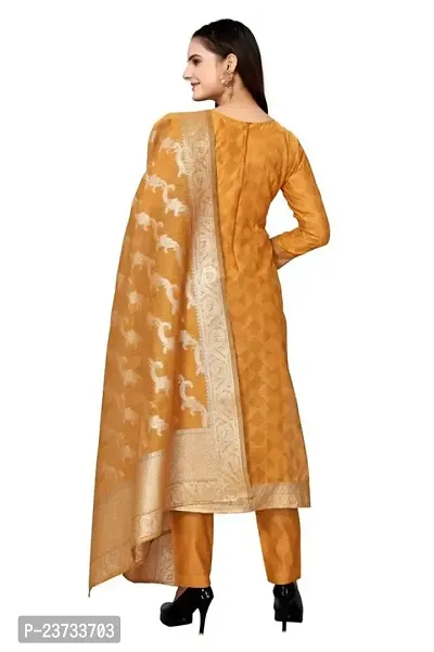 Womens Jacquard Banarasi Silk Woven Salwar Suit (Dress) Material With Dupatta.(varsha))-thumb3