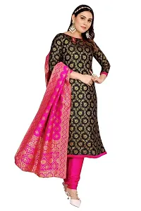 Womens Jacquard Banarasi Silk Woven Salwar Suit (Dress Material) Set With Dupatta.(Pooja)-thumb2