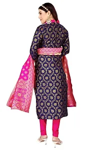 Womens Jacquard Banarasi Silk Woven Salwar Suit (Dress Material) Set With Dupatta.(Pooja)-thumb1