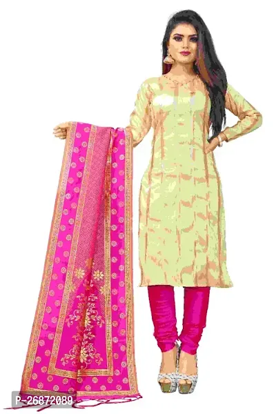 Fancy Jacquard Silk Unstitched Dress Material For Women