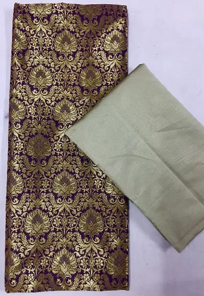 Banarasi Silk Jacquard Unstitched Dress Material without Dupatta