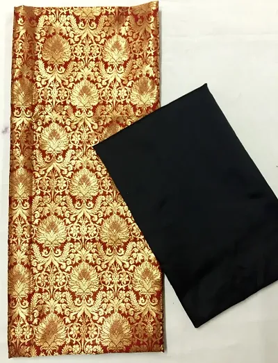 Banarasi Silk Jacquard Unstitched Dress Material without Dupatta