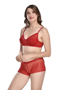 Women Cotton Bra Panty Set for Lingerie Set Pack of 2  Color : Red,Green-thumb2