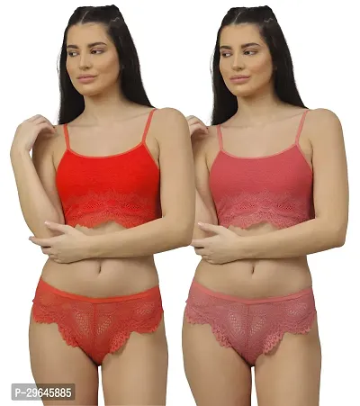 Classy Cotton Solid Lingerie Set For Women Pack of 2-thumb0