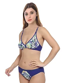 Women Cotton Bra Panty Set for Lingerie Set Pack of 2  Color : Blue,Purple-thumb2