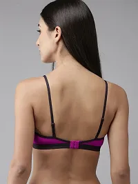 Stylish Pink Cotton Solid Bras For Women-thumb3