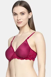 Stylish Maroon Cotton Solid Bras For Women-thumb2