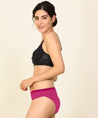 Women Cotton Bra Panty Set for Lingerie Set Pack of 2  Color : Pink,Black-thumb2